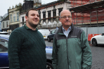 John outside the George Hotel with Cllr Andrew Guisti